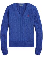 Polo Ralph Lauren pull en maille torsadée à logo brodé - Bleu