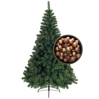 Bellatio Decorations kunst kerstboom 240 cm met kerstballen camel bruin