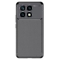 Xiaomi Redmi K70/K70 Pro/Poco F6 Pro Beetle Koolstofvezel TPU Hoesje - Zwart - thumbnail