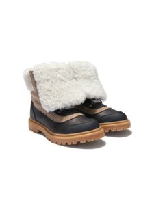 Moncler Enfant bottines à empiècements en polaire - Noir