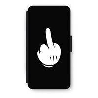 Middle finger black: iPhone 8 Plus Flip Hoesje