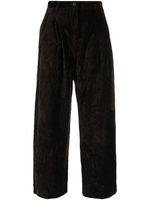 Ziggy Chen pantalon ample en coton à plis - Marron - thumbnail