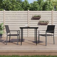 Tuinstoelen 2 st 54x62,5x89 cm poly rattan zwart - thumbnail