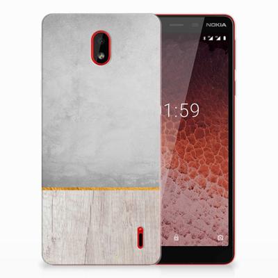 Nokia 1 Plus Bumper Hoesje Wood Concrete Nokia 1 Plus Bumper Hoesje Wood Concrete