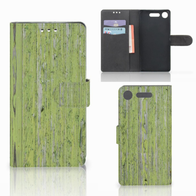 Sony Xperia XZ1 Book Style Case Green Wood Sony Xperia XZ1 Book Style Case Green Wood