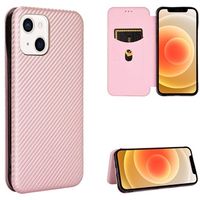 iPhone 13 Flip Case - Koolstofvezel - Rose Goud - thumbnail