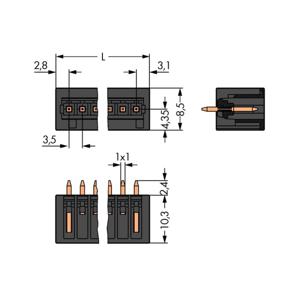 WAGO 734-144/105-604 Male behuizing (board) 734 Totaal aantal polen: 14 Rastermaat: 3.50 mm Inhoud: 100 stuk(s)