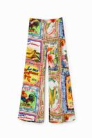 Wide leg broek ansichtkaarten Stella Jean - MATERIAL FINISHES - S