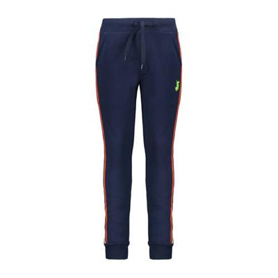 TYGO & vito slim fit joggingbroek met zijstreep donkerblauw/wit/oranje TYGO & vito slim fit joggingbroek met zijstreep donkerblauw/wit/oranje