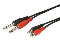 Monacor 5 m 2x RCA plug naar 2x 6,3 mm mono plug audio aansluitkabel