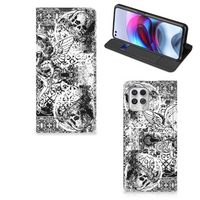 Mobiel BookCase Motorola Moto G100 Skulls Angel