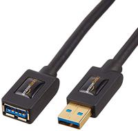 Amazon Basics USB-A 3.0 verlengkabel, 4,8 Gbps High-Speed, mannelijke naar vrouwelijke vergulde connectoren, 1 m, zwart, set van 2