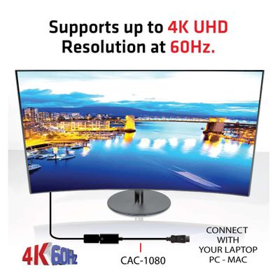 club3D CAC-1080 DisplayPort Adapter [1x DisplayPort stekker - 1x HDMI-bus] Zwart