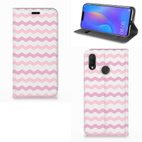 Huawei P Smart Plus Hoesje met Magneet Waves Roze - thumbnail