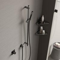 Hotbath Cobber Glijstang 90cm met handdouche Zwart Mat M307