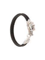 John Hardy bracelet Legends Naga en cuir et saphirs - Noir