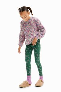 Bloemenleggings - GREEN - XL