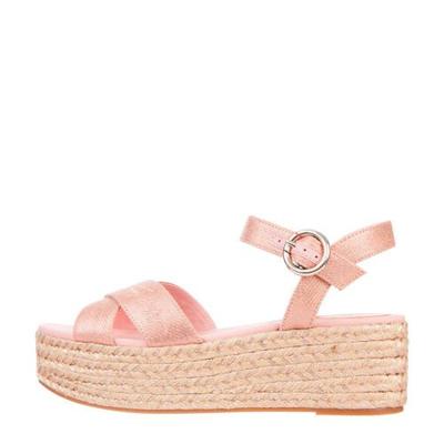 Tommy Hilfiger TH Signature Flatform Sandal leren plateau sandalen roze