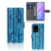 Samsung Galaxy S20 Ultra Book Style Case Wood Blue