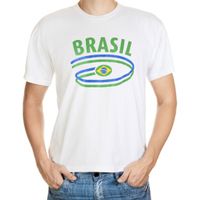 Wit heren t-shirt Brazilie