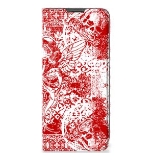 Mobiel BookCase OnePlus 10 Pro Angel Skull Rood