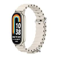 By Qubix - Ocean siliconen bandje - Beige - Compatible met Xiaomi Smart Band 8 & 9 - Compatible Xiaomi bandje