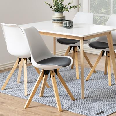 Bendt Eetkamerstoel 'Lærke', kleur Wit / Donkergrijs