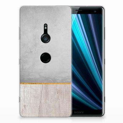 Sony Xperia XZ3 Bumper Hoesje Wood Concrete