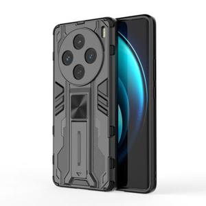 vivo X100 Armor Serie Hybride Hoesje met Statief - Zwart