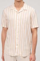 OLYMP Casual Regular Fit Overhemd Korte mouw beige/wit