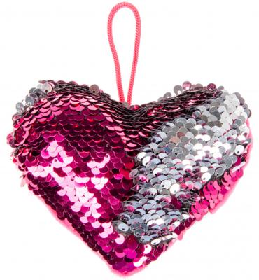LG Imports sleutelhanger pailletten hart meisjes 12 cm roze LG Imports sleutelhanger pailletten hart meisjes 12 cm roze