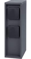 BOLD 19387 Pado buitenstopcontact - tuinstopcontact zuil met 4-voudige stekker in antraciet (IP44 buitenstopcontact | 3680 Watt | hoekig | 30 x 12 x 9 cm | Plasticvrije verpakking)
