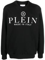 Philipp Plein sweat en maille nervurée à logo imprimé - Noir