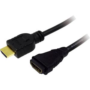 LogiLink CH0056 HDMI-kabel HDMI Verlengkabel HDMI-A-stekker, HDMI-A-bus 2.00 m Zwart 4K UHD