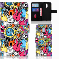 Nokia 6 Wallet Case met Pasjes Punk Rock