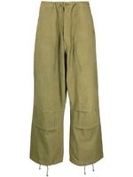 STORY mfg. pantalon en coton Paco à lien de resserrage - Vert