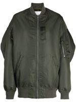 R13 veste bomber à détails de zips - Vert