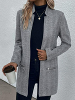 Casual Loose Zipper Herringbone Jacket