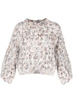 Brunello Cucinelli pull Fluffy Net en maille ajourée - Gris - thumbnail