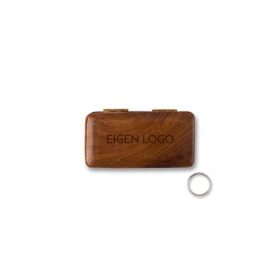 Houten ringdoosje eigen logo