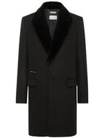 Philipp Plein manteau en fourrure artificielle - Noir