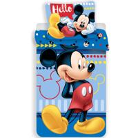Disney Mickey Mouse Dekbedovertrek Hello - Eenpersoons - 140 x 200 cm - Blauw