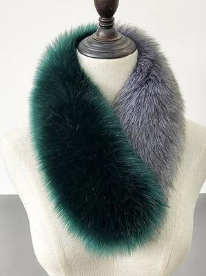 Vintage Casual Style Contrasting Faux Fur Scarf Autumn Winter Warm and Windproof Accessories