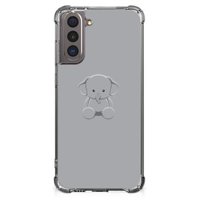 Samsung Galaxy S21 Stevig Bumper Hoesje Grijs Baby Olifant