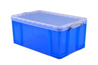 Opbergbox Really Useful 64 liter 710x440x310 mm transparant blauw - thumbnail