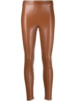 Michael Michael Kors legging en cuir artificiel à détail zippé - Marron