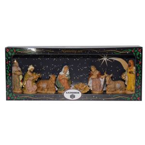 Kerststal beelden / figuren - 8x stuks - 10 cm - in doos 39 x 16 cm