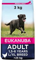 EUKANUBA premium hondenvoer met kip voor grote rassen - droogvoer voor volwassen honden, 3 kg