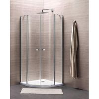 Royal Plaza Clever douchecabine kwartrond 90x90x195cm chroom profiel helder glas met Clean coating 55877 - thumbnail