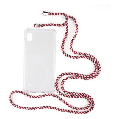 Shop4 - Samsung Galaxy A10 Hoesje - Zachte Back Case met Koord Multi Rood